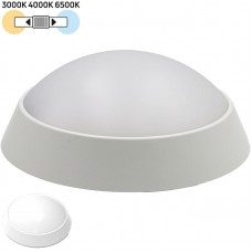 Φωτιστικό Πλαφονιέρα Φ18 LED 15W 230V 1500lm CCT Polycarbonate Λευκό IP65 21-1801508